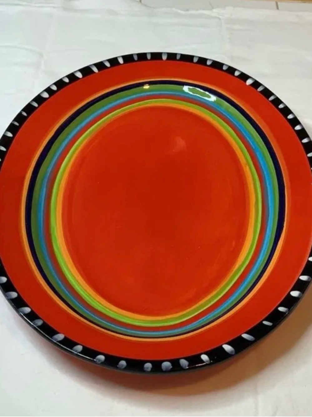 Nice hand painted Gibson elite Pueblo Springs stoneware 14 inch platter